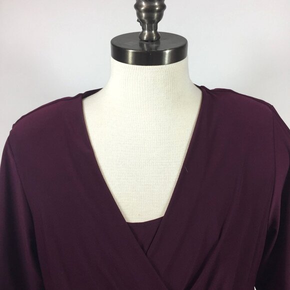 R&M Richards Woman Purple Evening Dress Formal Party Ruched Rhinestone Size 20W - Picture 4 of 16